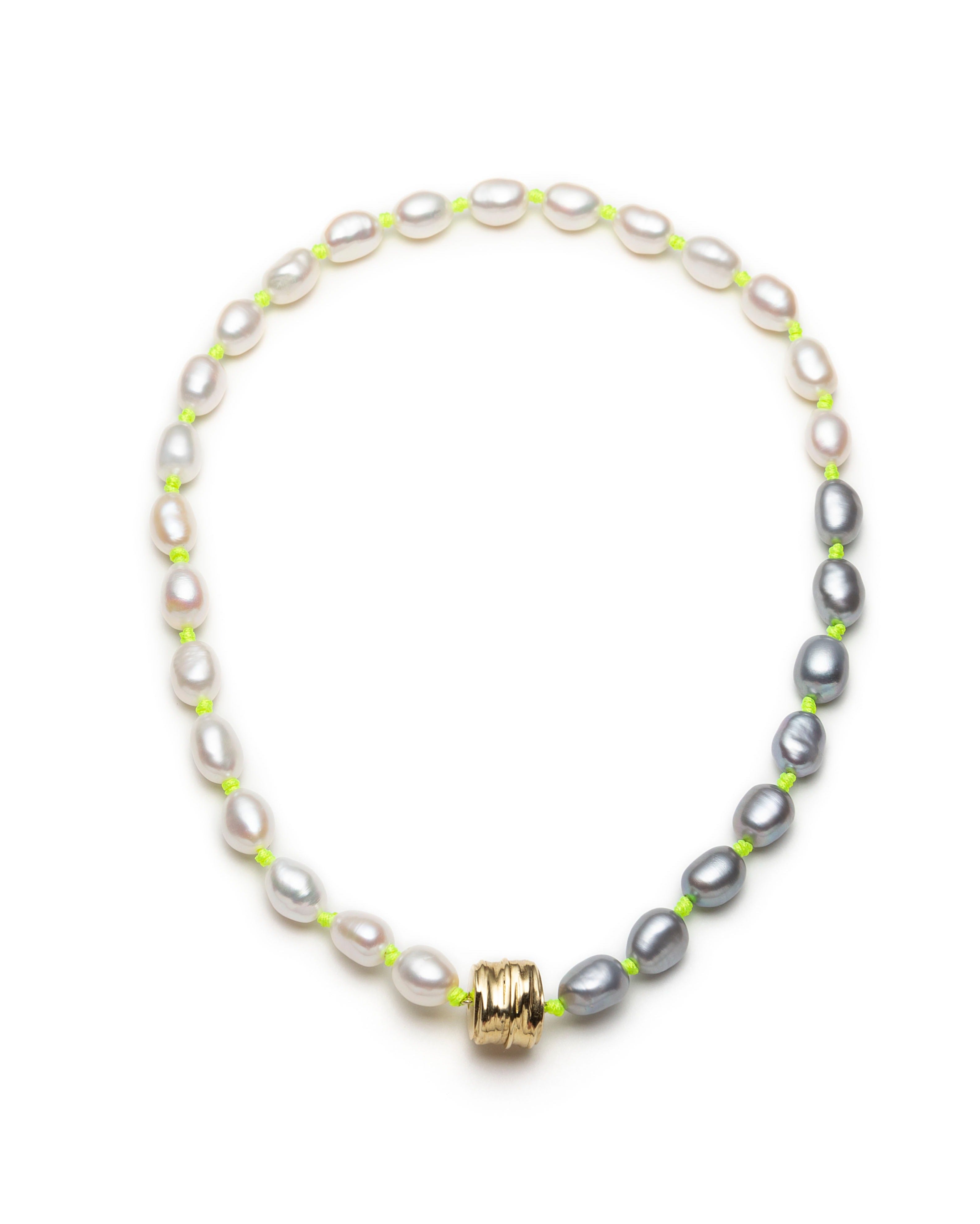 Collier De Perles En Laiton Plaqué Or Jaune 18K, Longueur 18 Pouces (14 Mm Perles) - Neuf Avec étiquettes