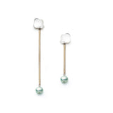 Boucles d'oreilles pour femme asymétriques avec perles vertes